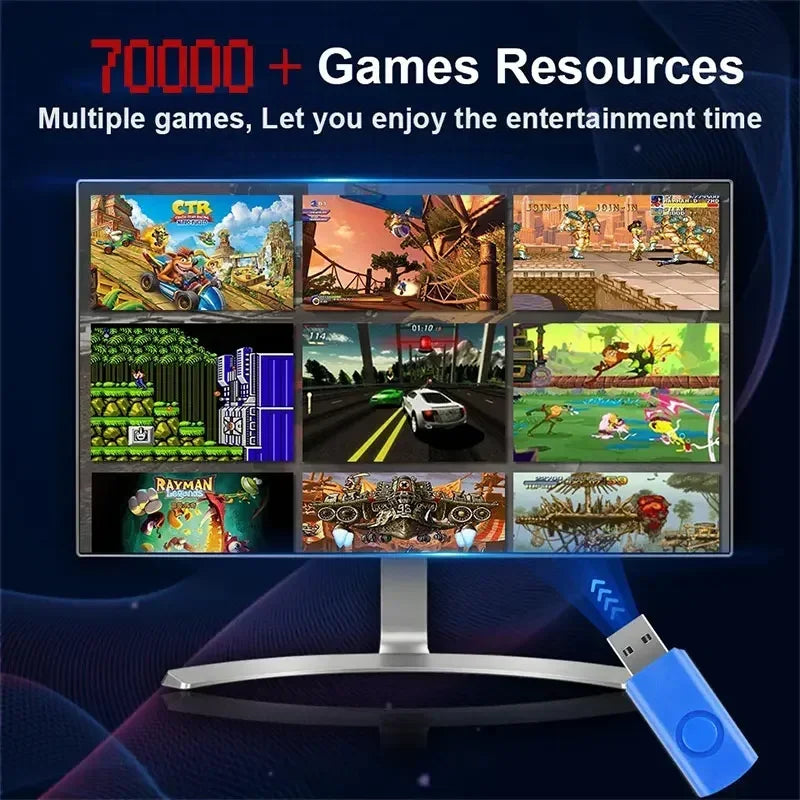 Retro Game Console With 70000+ Games, 2TB HDD